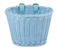 Panier à vélo, Panier de vélo, Sac fourre-Tout for Guidon de vélo, avec clochettes, Autocollants et Pompons colorés, Accessoires de vélo(Blue)