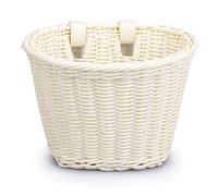 Panier à vélo, Panier de vélo, Sac fourre-Tout for Guidon de vélo, avec clochettes, Autocollants et Pompons colorés, Accessoires de vélo(White)