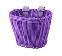 Panier à vélo, Panier de vélo, Sac fourre-Tout for Guidon de vélo, avec clochettes, Autocollants et Pompons colorés, Accessoires de vélo(Purple)