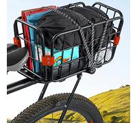 Panier à vélo, Porte-vélos arrière, Porte-Bagages à dégagement Rapide avec Panier, réglable, Charge de 75 kg, Alliage d'aluminium