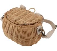 Panier à vélo pour enfants Couvercle simple Sangle réglable Panier en rotin pour enfants, léger et robuste, pour le vélo, l'école et les voyages