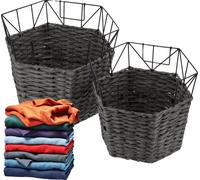 Panier à vêtements, fer forgé, gain de place, design durable