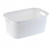 KADAX Panier à Linge de 27L, Bac à Linge en Plastique avec Poignées pour un Transport Facile, Grand Corbeille à Linge Sale pour Salle de Bain et Buanderie (Blanc)