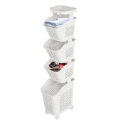 Panier à vêtements sales, panier de rangement multicouche à 3/4 niveaux avec roulettes, 38,3 x 23,7 x 132,2 cm, panier de rangement pour vêtements autoportants, grande capacité pour jouets, livres