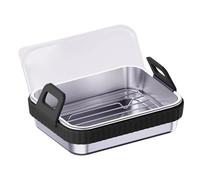 Panier Airfryer - Plateau de cuisson alimentaire - Cocotte couverte - Ustensiles de cuisine de qualité alimentaire résistant aux hautes températures - Avec couvercle - Insert croustillant pour les