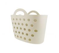 Hapo-G - Panier Trendy One - Fixation Porte-Bagages - 13,5L - Polyéthylène Souple - Installation Rapide - Anses de Portage - Compatible E-Bike - Couleur Sable Blanc - Dimensions 38x21x28 cm
