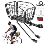 Panier arrière de vélo en d'aluminium de 20 litres, panier de vélo à monter sur le porte-bagages arrière, pour pique-nique, road trip, excursions en ville, trajets en ville, trajets en ville