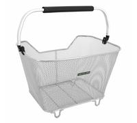 Panier arriere fil acier racktime bask it 23l deluxe argent avec anse sur porte