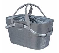 Panier arriere toile basil 2day 22l gris clair avec anse fixation clip automatiq