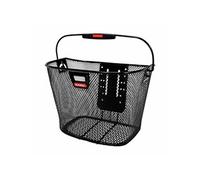Panier avant acier nid abeille 16l avec anse fixation sur cintre et clip pour eclairage avec platine plastique Noir
