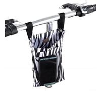 Panier avant amovible pour vélos et scooters avec construction en toile résistante aux intempéries et corps de rangement pliable (pour rayures zébrées)