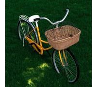 Panier avant de vélo avec couvercle 50x45x35 cm Saule naturel Brun G