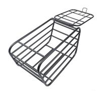 Panier avant de vélo électrique pour petits animaux avec couvercle à clip sécurisé et doublure amovible lavable en acier au carbone (doublé)