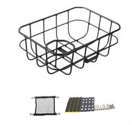 Panier avant de vélo en alliage d'aluminium avec porte-bouteille d'eau - Design compact - Convient aux vélos de montagne et de loisirs - Structure légère et stable en option (plaque fixe noire)