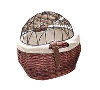 Panier avant de vélo en rotin avec roulement à couvercle et panier réglable de la sangle