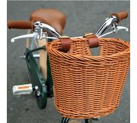 Panier Avant De VéLo Pour Enfants, Panier Suspendu De VéLo, Panier Tissé En Rotin Pp Avec Ceintures RéGlables