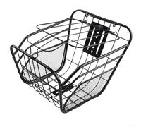 Panier avant en métal pour vélo, scooter et vélo électrique, 33 x 23 x 24 cm, noir, support de rangement robuste (panier)