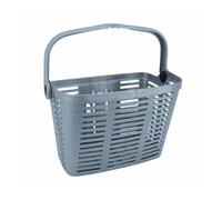 Panier Avant Plastique Gris Pour E-Bike Avec Anse Fixation Largeur 90mm Systeme Clips (Avec Adaptateur 22-26-32) - Poids Max 5 Kgs Multicolore