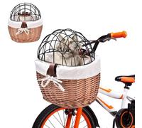 Panier Avant Pour Chien, Panier De VéLo Tissé En Saule, Panier De Transport Pour Animaux De Compagnie, Pour Chiots, Chats