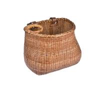 Panier avant pour vélo Panier de rangement tressé à la main Panier de rangement pour vélo avec ceinture en cuir, fac