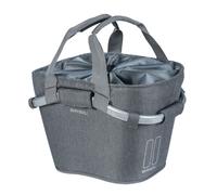 PANIER AVANT TOILE BASIL 2DAY 15L GRIS CLAIR AVEC ANSE FIXATION CLIP