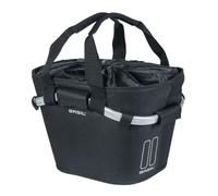 PANIER AVANT TOILE BASIL 2DAY 15L NOIR AVEC ANSE FIXATION CLIP AUTOMATIQUE SUR