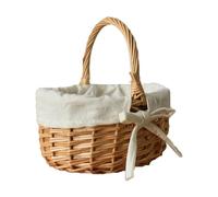 Panier avec Anse 1 Pièces Petit Panier Osier Corbeille en Osier Tressé Petites Corbeilles en Osier avec Anse Corbeille Fruit Panier à Fleurs Panier Rotin pour Mariage, Décoration de Table