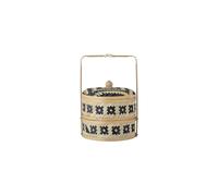 Panier avec couvercle en jonc de mer noir, poignée carrée, cylindrique, pour aliments cuits à la vapeur - Bloomingville, Nian - Ø20xH30 cm