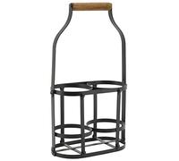 Aubry Gaspard - Panier bouteilles en métal et bois 2 bouteilles Noir
