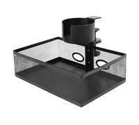 Panier caché rotatif à 360 ° - 700 g - Léger sous un tiroir de bureau - Pas de perçage - Organisateur caché sous le bureau - Avec porte-gobelets et trous pour câble F