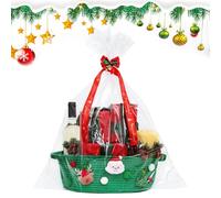 Panier cadeau de Noël, paniers de fête pour fêtes de Noël, décoration de rangement de confiseries boîte pour célébration, fête, réunion anniversaire femme homme maison nouvelle