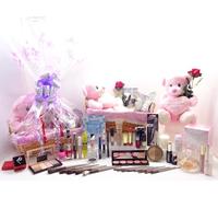 Panier cadeau « Happy Mother's Day », lot de 43 pièces, parfum, peluche, bougie, maquillage, rose rouge, cadeau unique pour maman