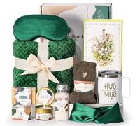 Panier cadeau pour femme - Cadeau d'anniversaire relaxant avec couverture en flanelle de luxe - Ensemble de soins de condoléances « Get Well Soon Thinking of You » pour maman, épouse, sœur, meilleure
