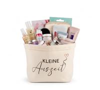 Panier cadeau pour femme, petit panier de pause cadeau, petit cadeau de pause avec une belle impression et un motif de cœur, panier en toile pratique et réutilisable pour se détendre
