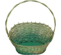 Panier cadeau vert/or grand osier - panier cadeau vide