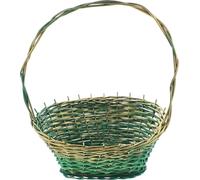 Panier cadeau vert/or moyen osier - panier cadeau vide
