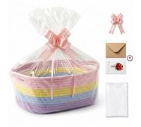 Panier cadeau vide avec anse en corde de coton pour cadeaux, 30 cm