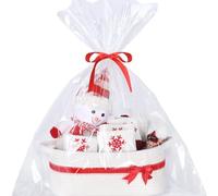 Panier cadeau vide tressé,YouXiaor Panier tressé avec sacs cadeaux et rubans panier de présentation vide pour anniversaire,mariage,fête prénatale,Thanksgiving,Noël Panier de rangement décoratif