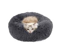 Panier Chat Chien Lit Rond pour Chats Chiens Peluche Coussin pour Animaux de Compagnie Moelleux Paniers Donut pour Chat Petit Chien Moyen (50CM, Gris)