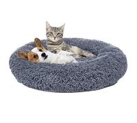 Panier Chat Chien Lit Rond pour Chats Chiens Peluche Coussin pour Animaux de Compagnie Moelleux Paniers Donut pour Chat Petit Chien Moyen (70CM, Gris)