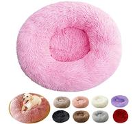 Panier Chat, Coussin Chat, Coussin Chien Anti Stress, Coussin Apaisant Chien, Panier Chien Grande Taille Dehoussable et Lavable, Lit pour Chien Donut (40cm, Rose Vif)