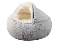 Panier Chat、Coussin Chat、lit pour Chat、Lit Rond pour Chat、Fabriqué en pelucheantidérapantlavableConvient aux Chats, Lapins, cochons d'Inde et hérissons. (Peluche (Gentleman Grey), L)