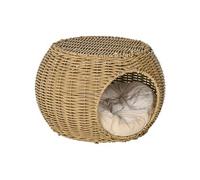 Panier chat lit chat cosy grand confort dim. Ø 40 x 30H cm coussin moelleux inclus polyester résine beige