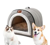 Panier Chat - Niche Petit Chien | Abri Animal | Chaud Fermé Rembourré Style Yourte Mongole, Portable Velours Doux Remplissage Coton PP, pour Chatons Intérieur Animaux Petits Moyens Automne Hiver