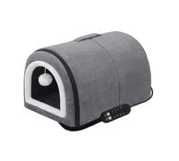 Panier Chauffant pour Chat, Niche pour Chat avec Toit Arqué, Nid Douillet Semi-Fermé à Toit Arqué avec Thermostat Amovible et Réglable pour Toutes Saisons Salon Extérieur