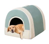 Panier chauffant pour chats d'intérieur,panier apaisant animaux compagnie en forme de grotte avec poignée,anti-anxiété chiens petite et moyenne taille et chats antidérapant (Green,25.5*20.8*19.6 inch)