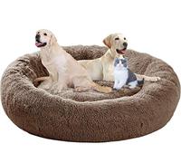Panier Chien Chat Panière Lavable avec Coussin Lit Hiver Rond Peluche Grand Donut Ø 120 cm Dimension, Lit Moelleux pour Chien Grande Taille Moyen