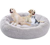 Panier Chien Chat Panière Lavable avec Coussin Lit Hiver Rond Peluche Grand Donut Ø 150 cm Dimension, Lit Moelleux pour Chien Grande Taille Moyen