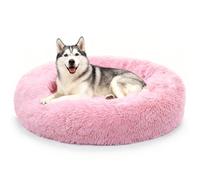 Panier Chien Chat Rond 80cm, Lavable pour Chats et Moyen Taille Chiens Rose