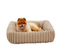 Panier Chien Confortable,Lit pour Chien Orthopédique Portable,Anti-anxiété Canapé Chien Antidérapant,Coussin Animaux Dehoussable et Lavable,Peluche Doux et Chaud (Brun Clair,109 * 76 * 20cm)